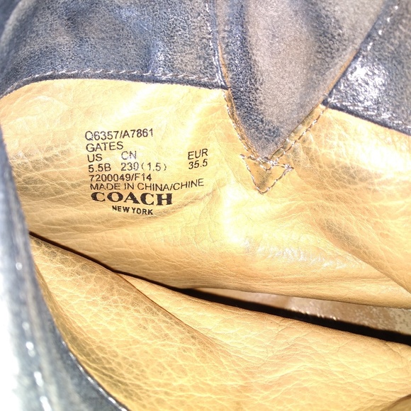 Coach Gates Gray Olive Round Toe Pull On Boots - Picture 3 of 6